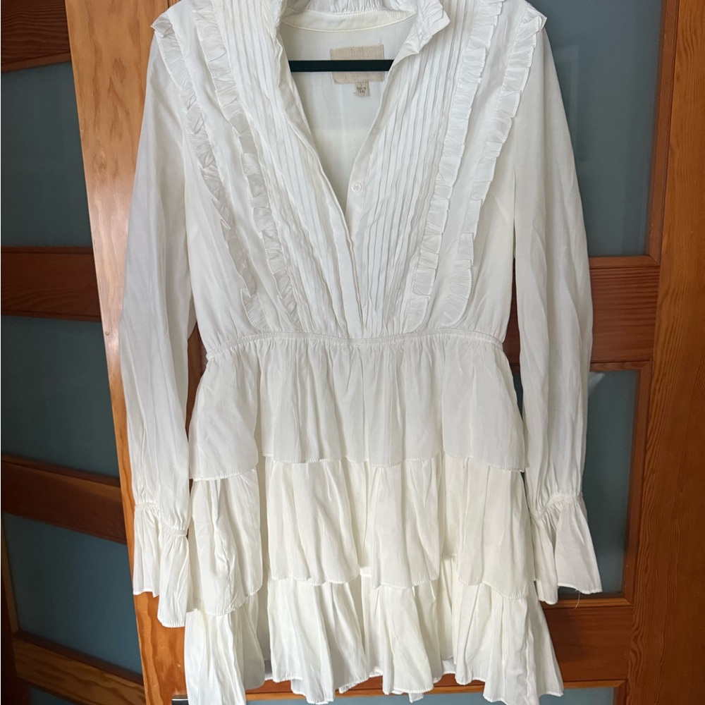 Elegant White Ruffled Dress